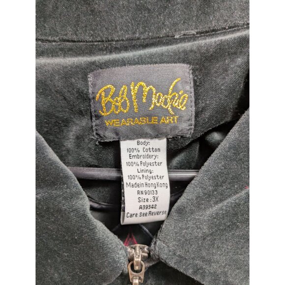 Bob Mackie Wearable Art Jacket Black Velvet, Size 3X - Picture 6 of 8